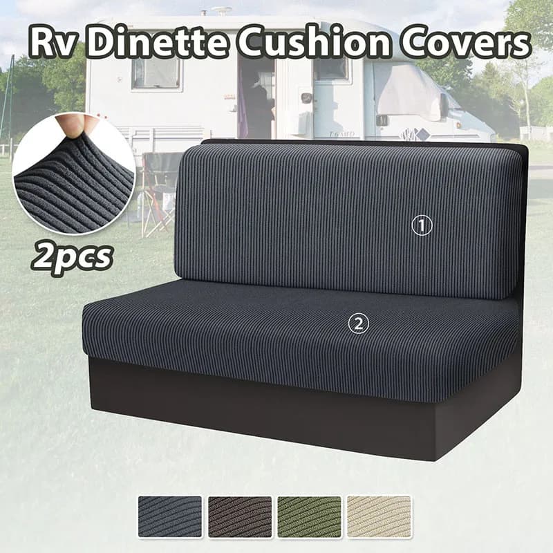 2 pcs/set RV Dinette Stretch Jacquard Camper Car Bearings Sofa Cover Lavabile Travel Camper Sofa Panca Leaf