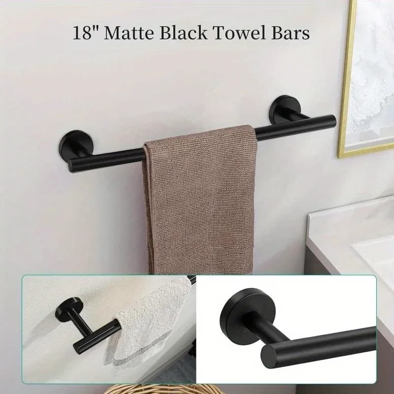 1 Pezzo Portasciugamani da Bagno in Acciaio Inossidabile Oro e Nero, Asta Singola, Portasciugamani da Bagno Componibile per Uso Domestico