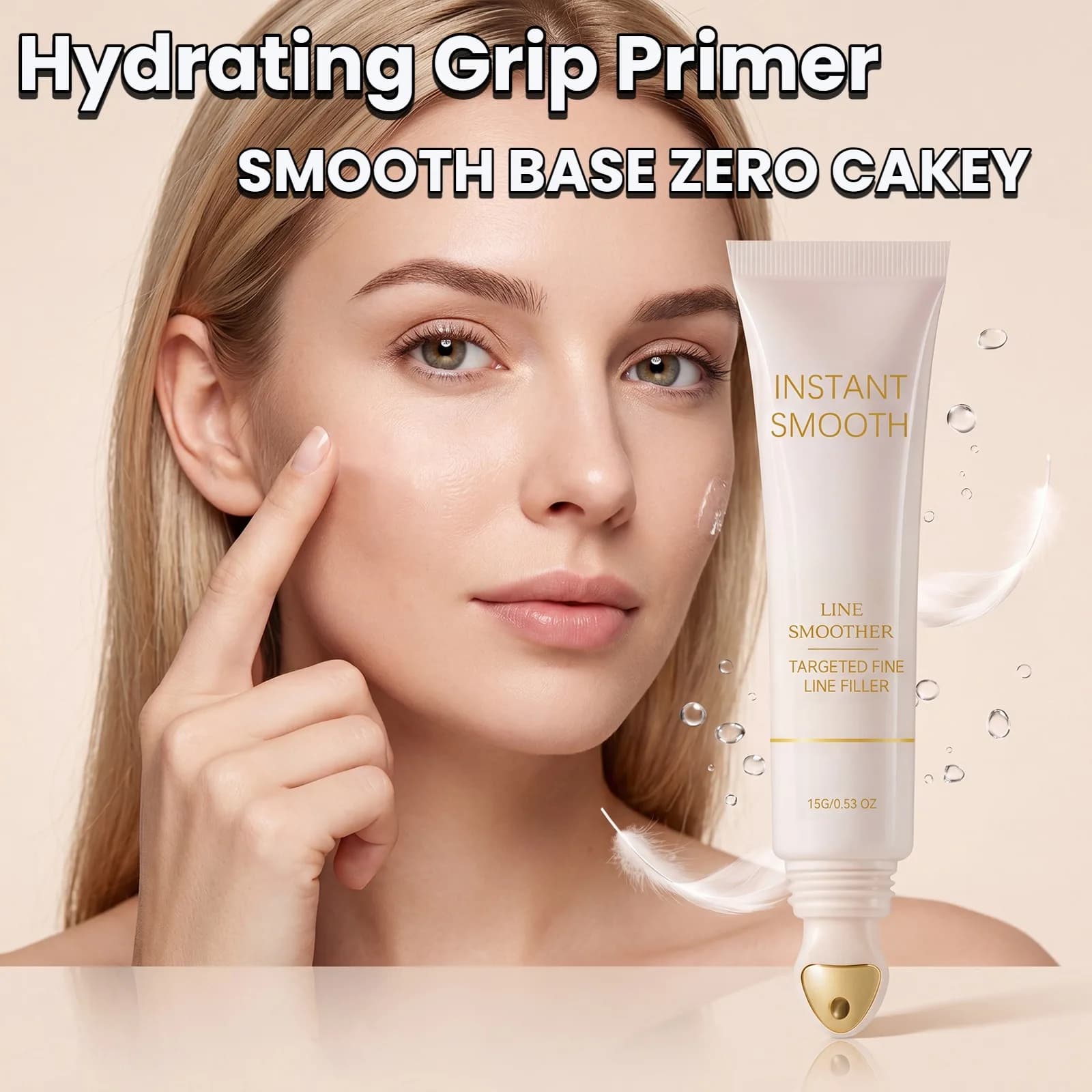 Primer viso minimizzatore di pori, effetto opacizzante, controllo del sebo, per pori dilatati e linee sottili, base levigante a lunga tenuta 16 ore, non comedogeno.