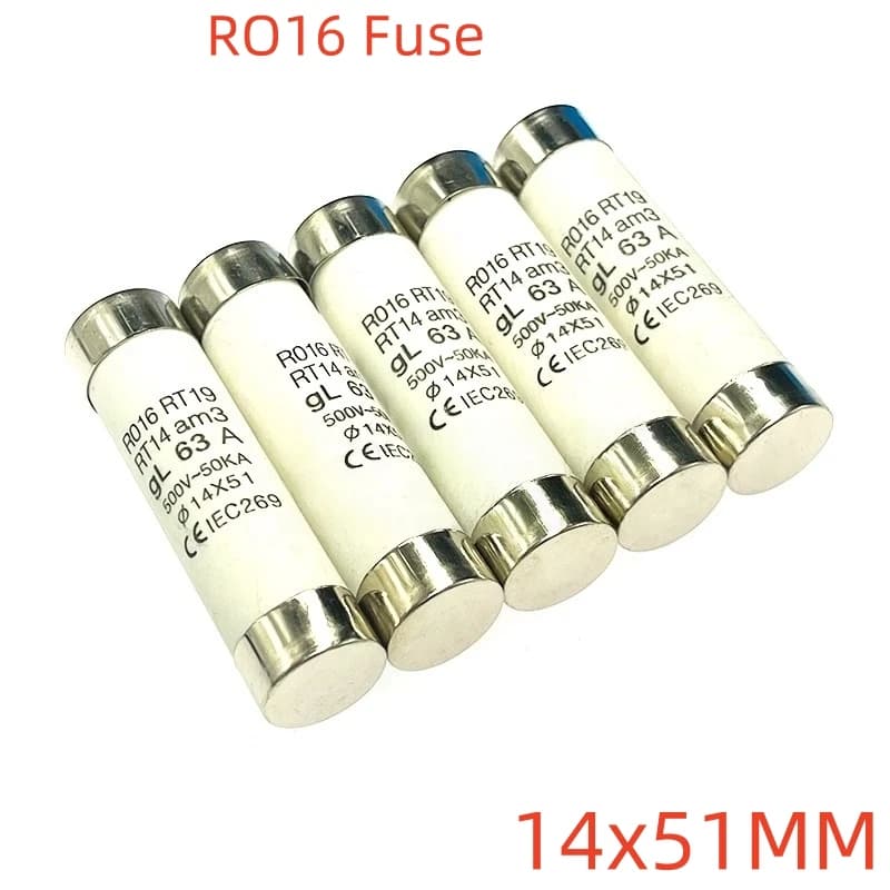 20 PZ 14X51mm Tubo fusibile in ceramica 10A/20A/32A/40A/50A/63A500V R0 fusibile RO16 core