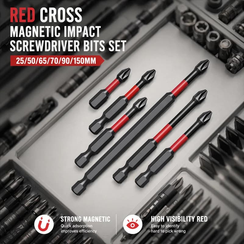 Rafford Magnetic Impact Screwdriver Bit Set 3/6/12Pcs High Torque S2 Steel 1/4" Phillips PH2 for Electric and Manual Drills