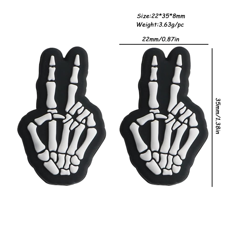 5Pcs Cartoon Skeleton Hand/Elf/Monster Silicone Beads DIY Silicone Chain Accessories For Jewelry Necklace Making