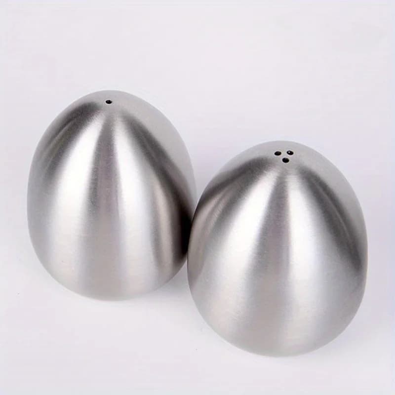 2 pezzi/4 pezzi in acciaio inossidabile pepe shaker a forma di uovo sale set condimento organizzatore strumenti di cottura