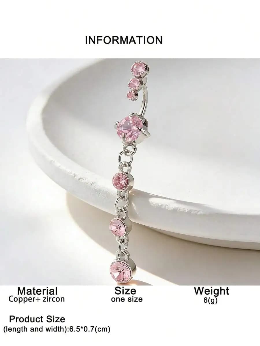Anello decorativo per ombelico da donna con zirconia cubica