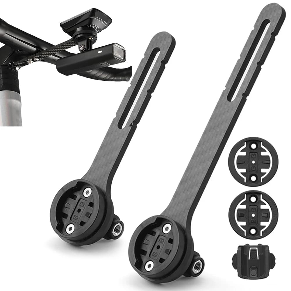 Supporto Universale in Fibra di Carbonio per Computer da Bicicletta, Supporto per Tachimetro da Ciclismo, Supporto per Cronometro da Manubrio per Bici da Strada, Compatibile con Garmin