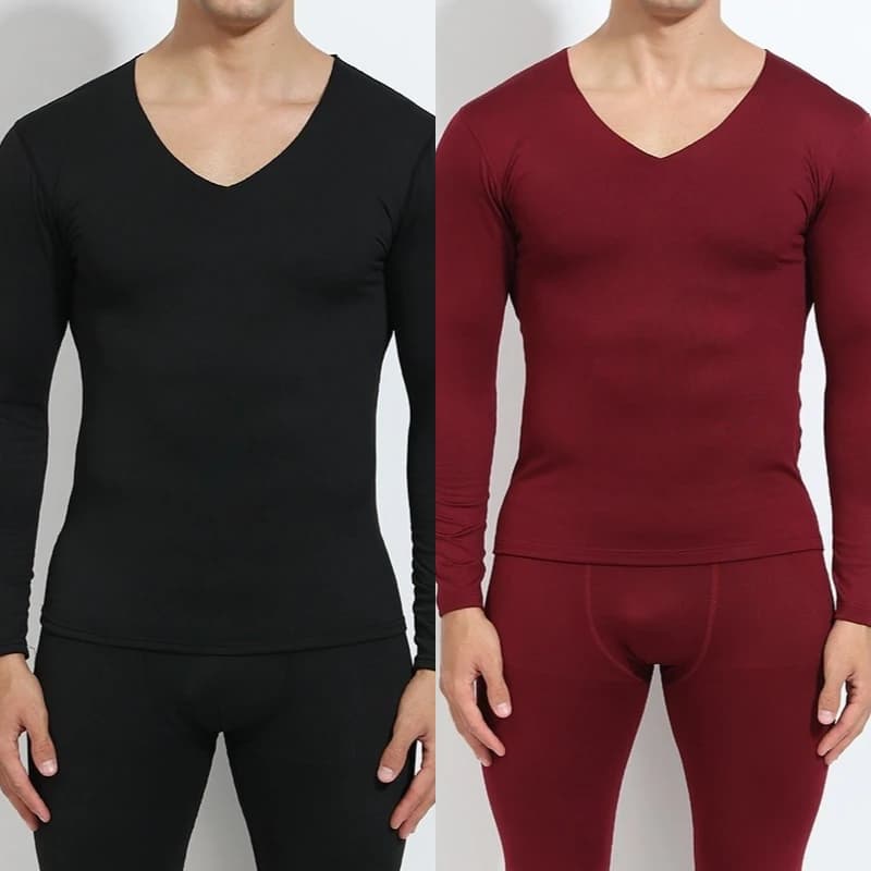 Men's thermal underwear without trace, autumn clothes, autumn pants, set of thin couples, underwear with slimming warming bottom, solid and comfortable