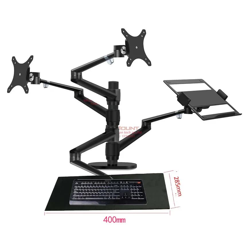 OL-50L alluminio argento 10 "-17" supporto da scrivania per laptop 32 "monitor staffa da tavolo supporto per computer piastra tastiera colonna a movimento completo