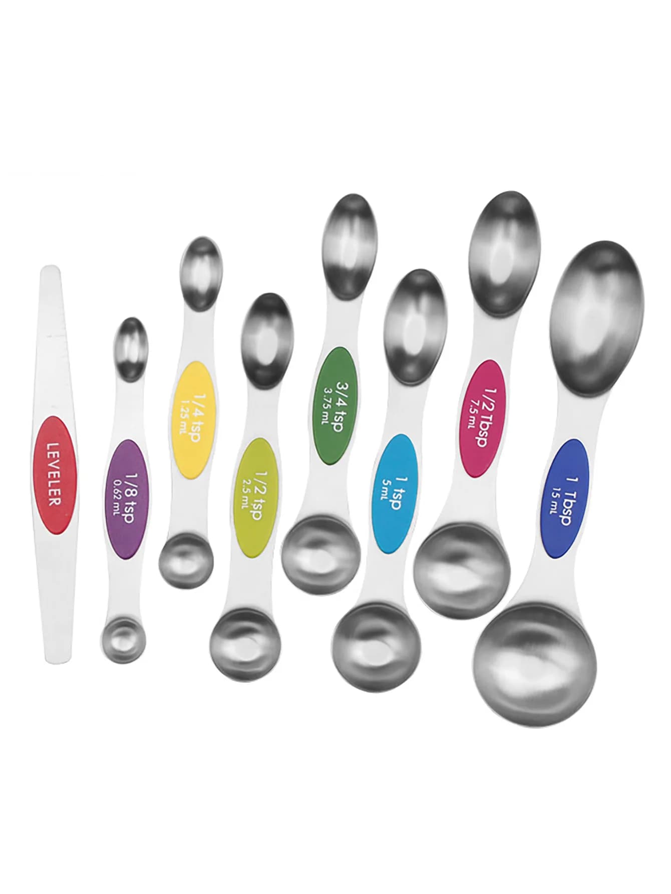 Set di cucchiai dosatori magnetici in acciaio inossidabile, gadget da cucina per cuocere e cucinare, misurini a prova di fuoriuscite per barattoli di spezie