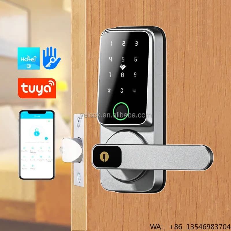 Factory Price Single Latch Mortise Aluminum Alloy Smart Fingerprint Lock Keyless Keypad Electronic Smart Lock for Home Apartment