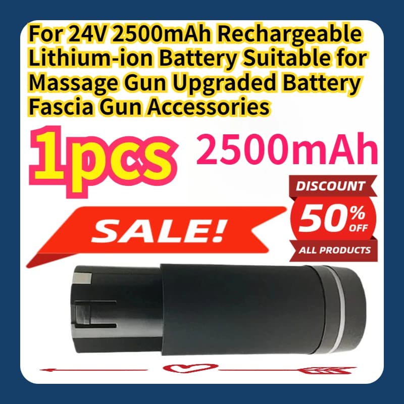 For 24V 2500mAh Rechargeable Lithium-ion Battery Suitable for Massage Gun Upgraded Battery Fascia Gun Accessories