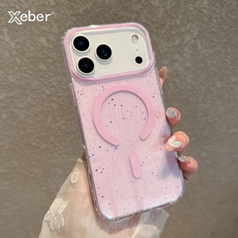 Jelly Glitter for Magsafe wireless charging case for iPhone 17 Air 16 15 14 Pro Max transparent shockproof magnetic cover in TPU
