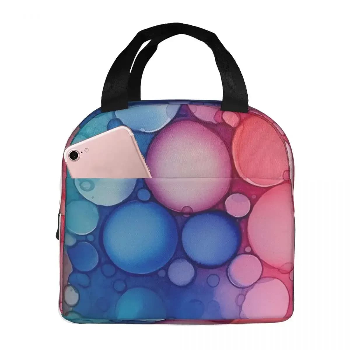 Borse per il pranzo con bolle arcobaleno Borse per il pranzo Bento Box isolate Borse da picnic riutilizzabili Borsa termica per donna Scuola per bambini