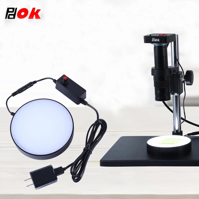 Lampada LED Rotonda da 135mm per Microscopio, Illuminatore Senza Ombra per Ispezioni Industriali 100V-240V