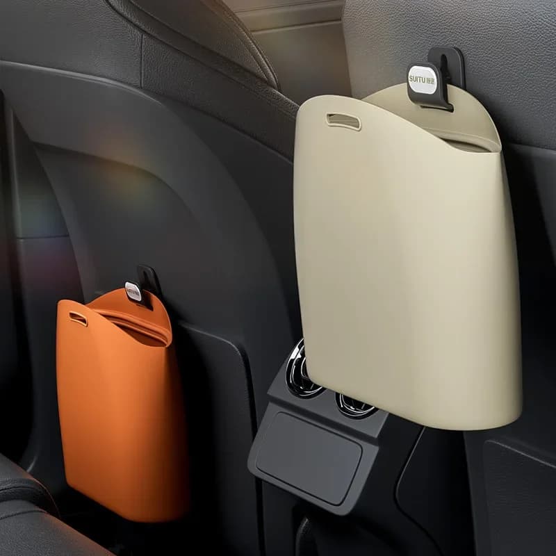Pattumiera per auto in silicone, organizer per riporre i veicoli, pieghevole, impermeabile, salvaspazio, per uso automobilistico e domestico