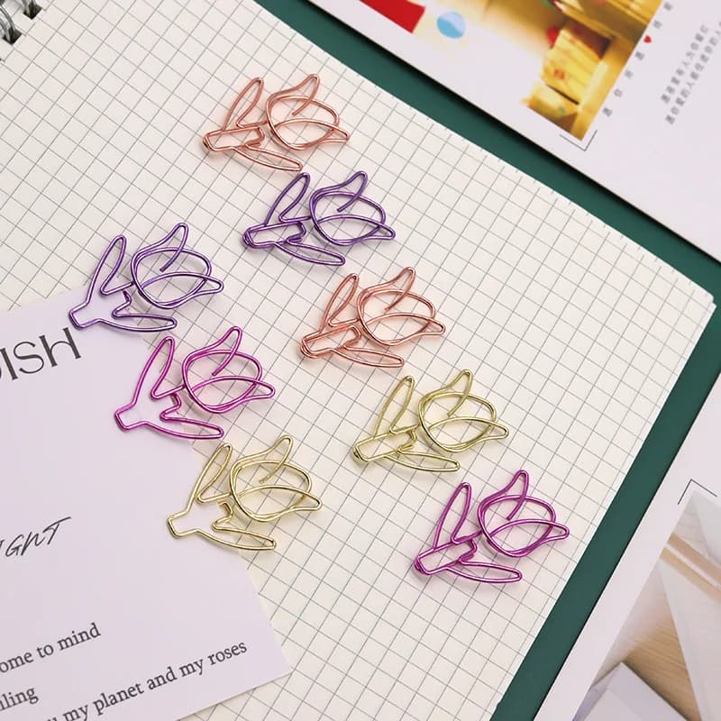 20/50PCS Tulipano Graffette Kawaii Notebook Planner Segnalibri Cancelleria coreana Biglietto Photo Clip Forniture per ufficio Cartella segnalibro