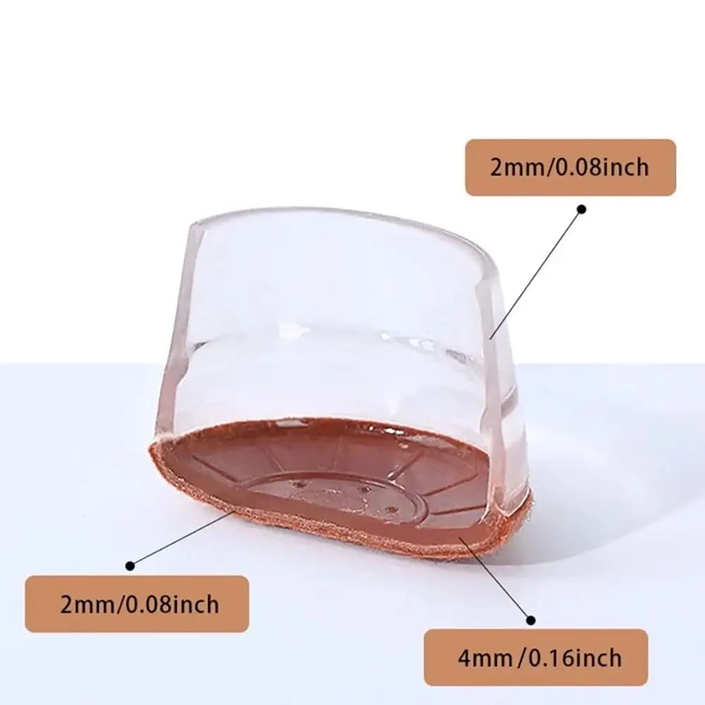1/4Pcs Floor Protective Cover Chair Foot Cover Sofa Table Accessories PVC Chair Leg Protectors with Felt Non-Slip