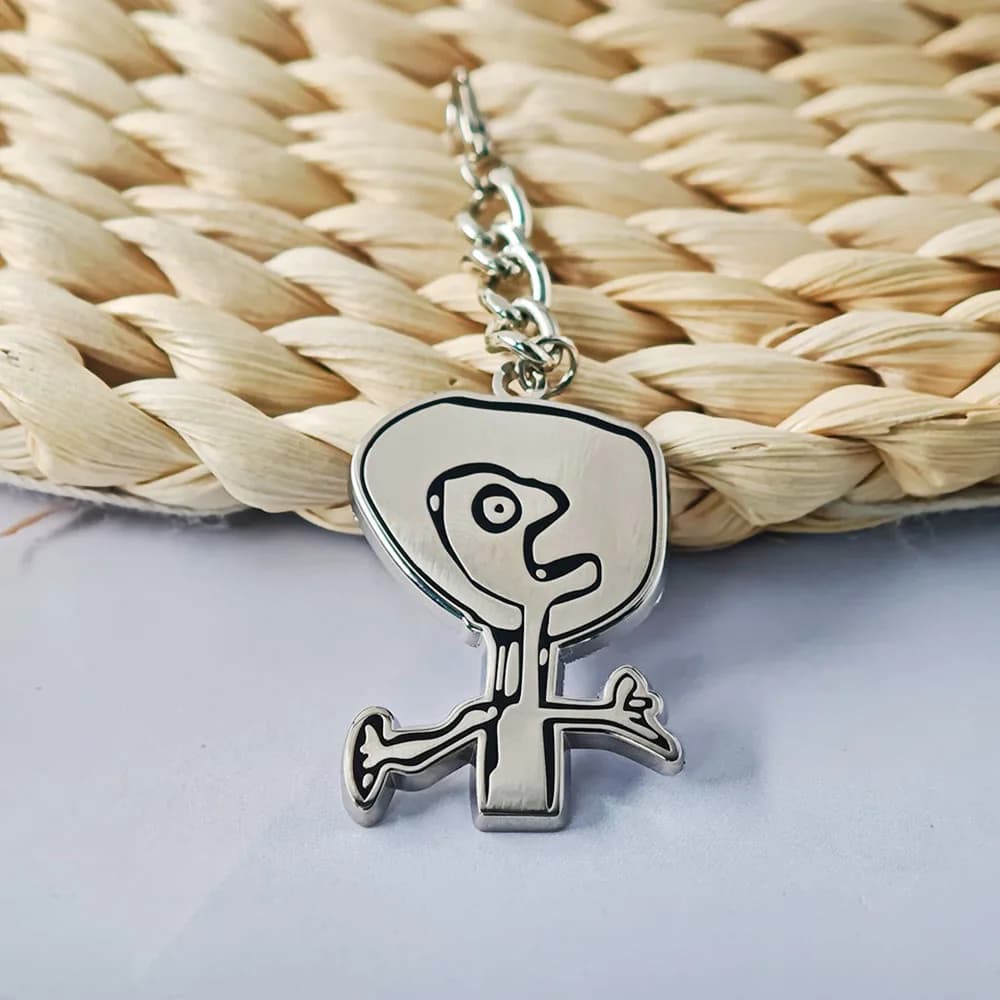 Radiohead Keychains Alternative Rock Band Alien Logo Metal Keyring OK Computer Fan Collection Backpack Decoration Pendant Gift