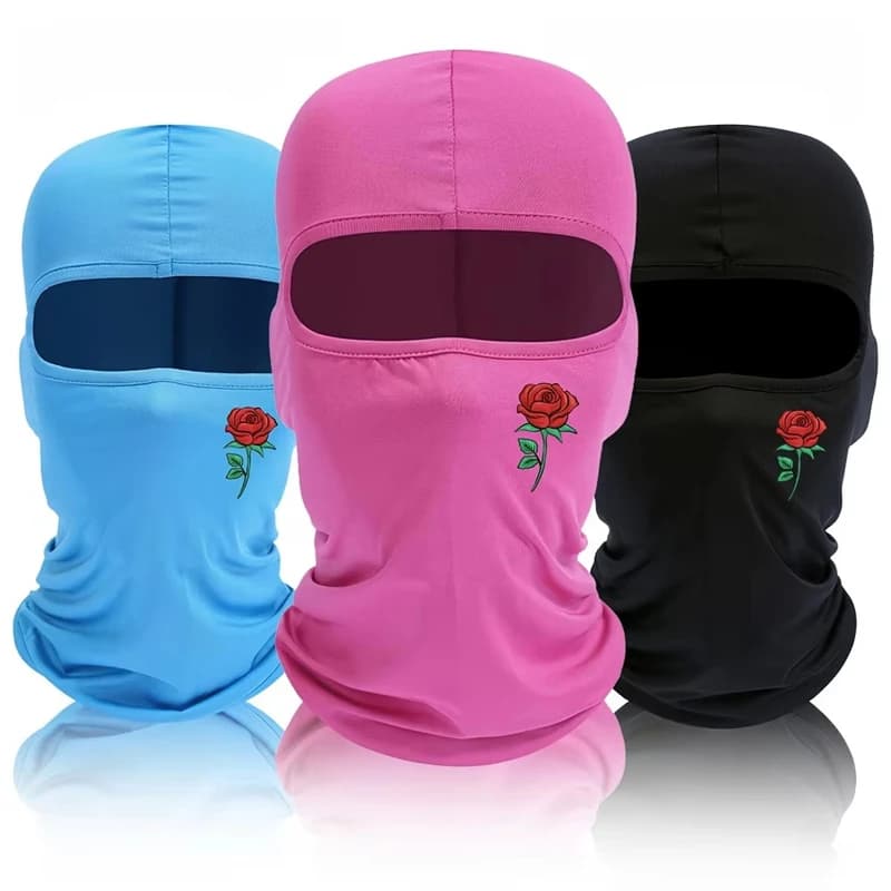 Rose Patterned Hat Optional Balaclava Hat Windproof Dustproof Breathable Unisex Outdoor Sports Full Face Super Elasticity Mask