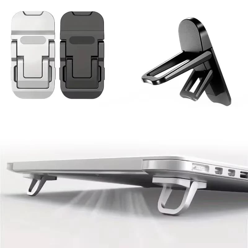Supporto Portatile Pieghevole per Laptop, Mini Gambe per Rialzo Tastiera Computer con 2 Angoli Regolabili, Supporto Invisibile Autoadesivo per Notebook