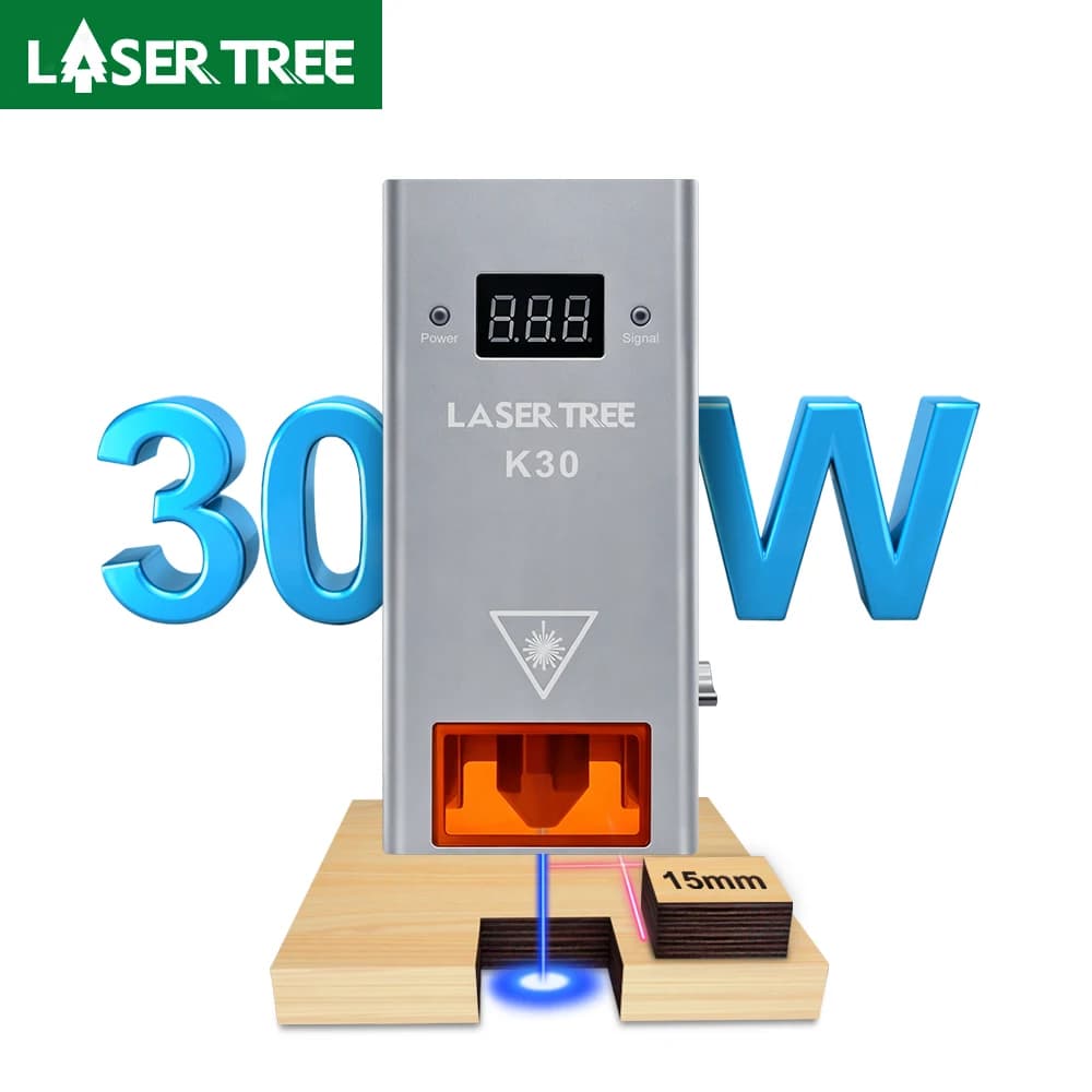 LASER TREE K30 30 W optical power laser module with air support 6 diodes Blue light laser head TTL for cutting tools for CNC engraver