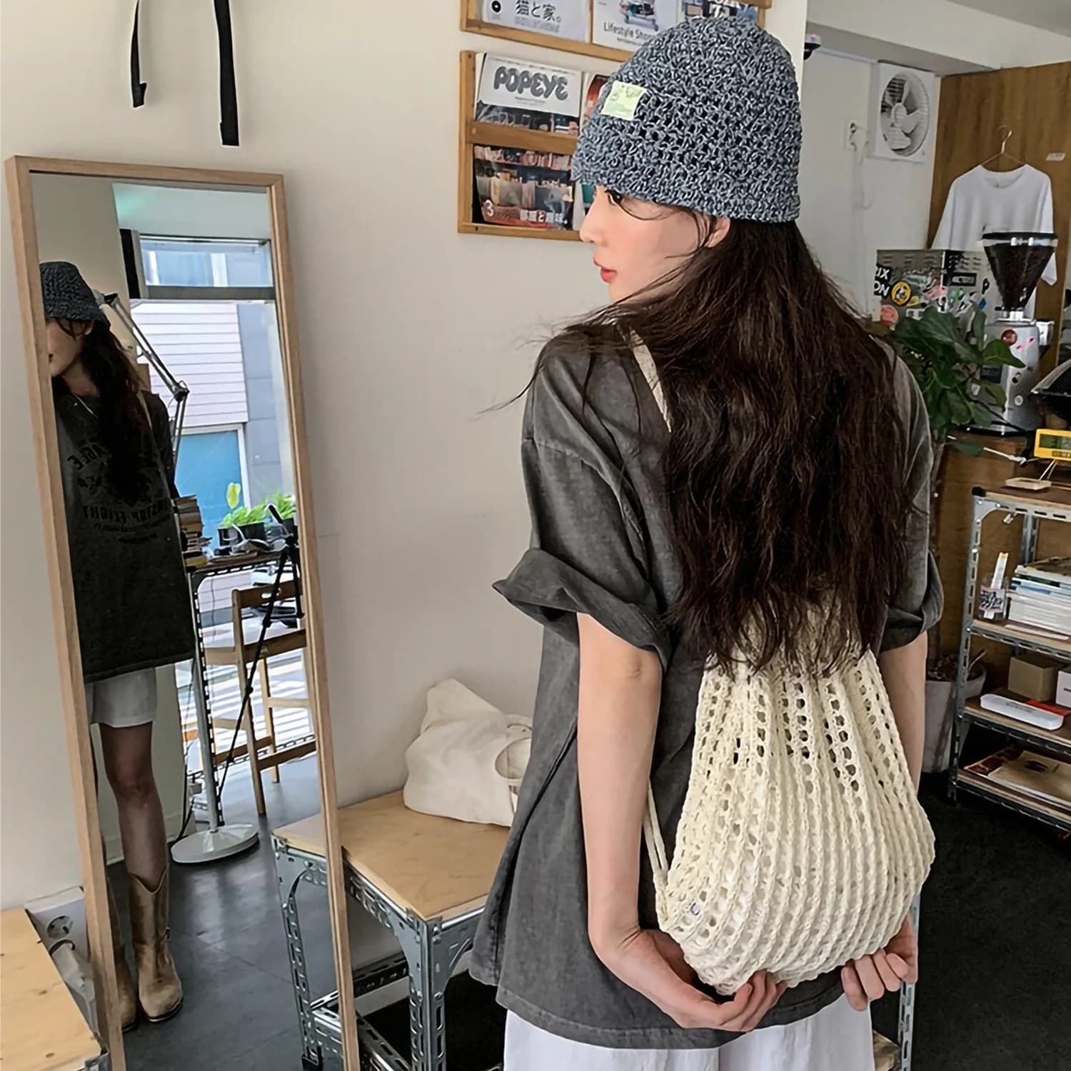 Women's Backpack Design Casual Hand-made Travel Knit Bagpack Beach Holiday Style Shopping Backpack
