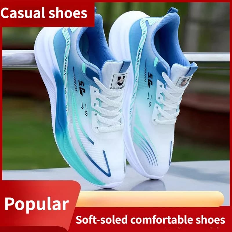 Classic Versatile Sneakers Men Breathable Mesh Shoes Vamp Lightweight Anti Slip Abrasion Resistant Soft Sole Outdoor Sport Shoes