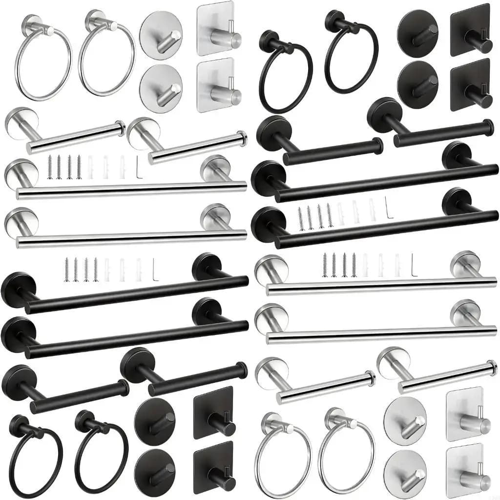 Set accessori per il bagno Anelli per asciugamani Porta carta igienica Gancio per accappatoio Accessori hardware per il bagno