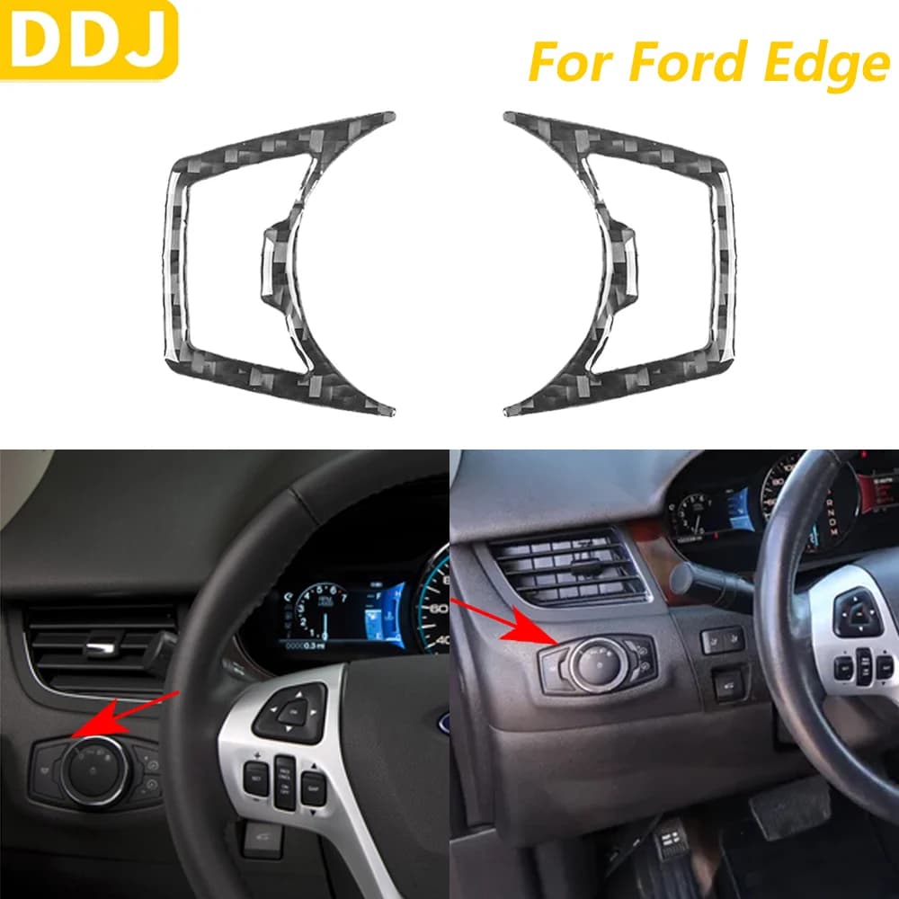 For Ford Edge 2011-2014 Control Panel Carbon Fiber Headlights Decorative Cover Car Accessories Interior Decoration Wall decal