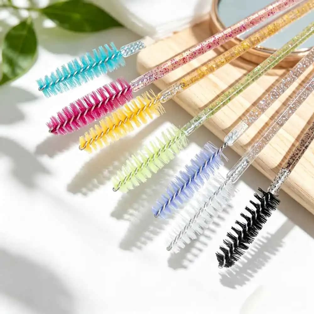 For Woman Cosmetic Tool 100Pcs Brush Mascara Disposable Makeup Brushes Eyebrow Crystal Eyelash Extension Wand Applicator Spooler