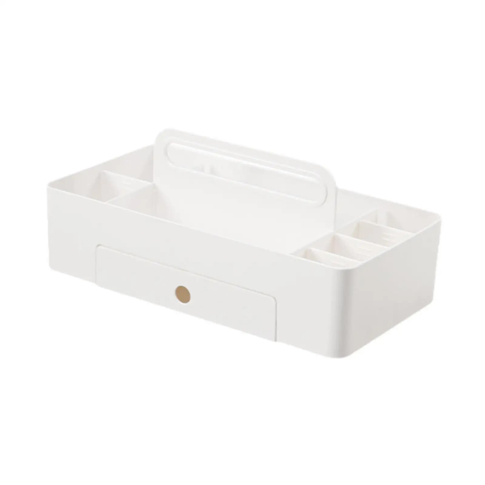 Contenitore Organizzatore Impilabile con Maniglia, Caddy Multiuso in Plastica per Accessori da Scrivania e Organizzazione Cosmetici