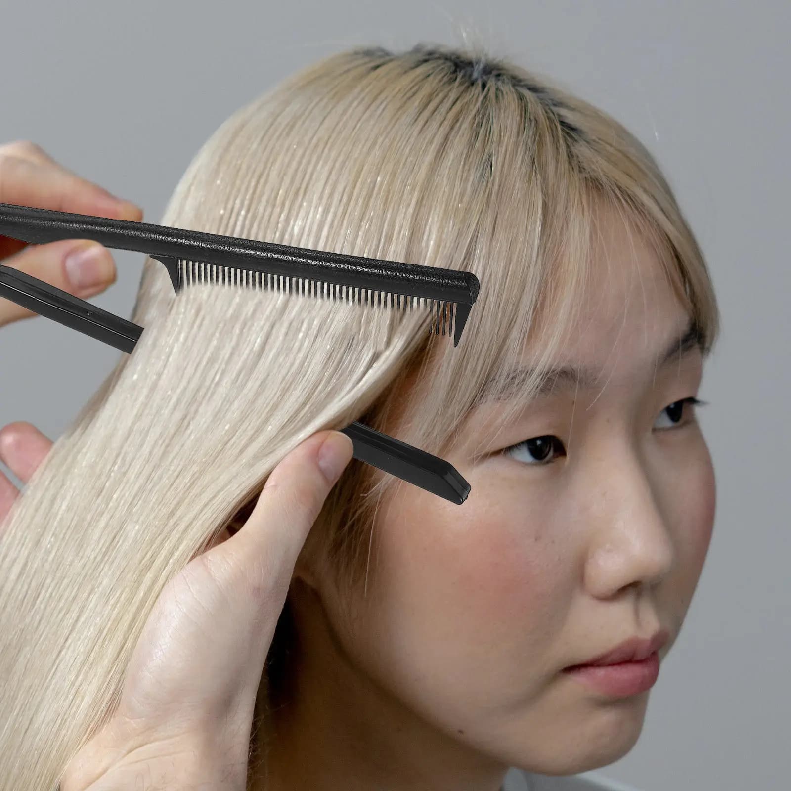 Set di 2 Pettini a V per Lisciare i Capelli, Resistenti al Calore, Accessori per Styling con Piastra, Strumenti Professionali per Parrucchieri