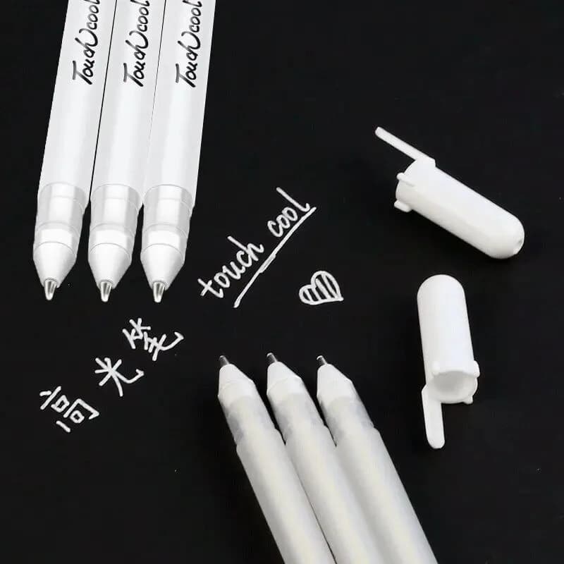 2/4/6/8/12pcs 0.8mm Highlight Marker Pen White Ink Gel Pen For Drawing Art Supply Sketch Paint Pen