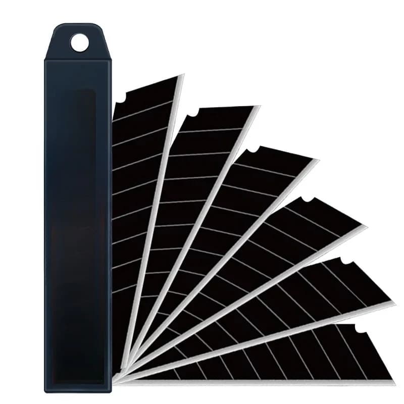 100/10PCS Carbon Steel Replace Multipurpose Knife Blade 100mm * 18mm Black DIY Tool Cutting Blades for Student Office Station