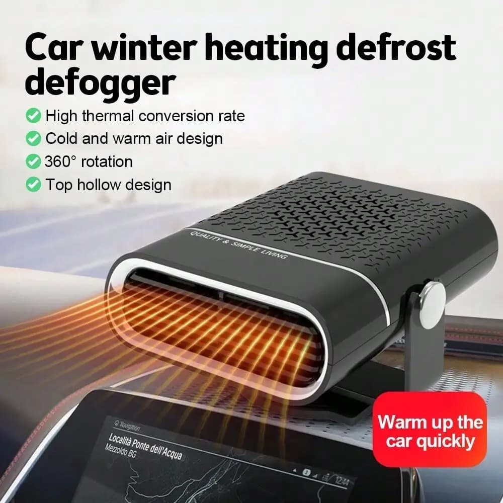 Portable Car Heater Electric Heating Fan Defogger Defroster Demister Cooler 12V 150W Electric Car Heater & Defroster Rapid Heating Cooling Fan For Vehicle
