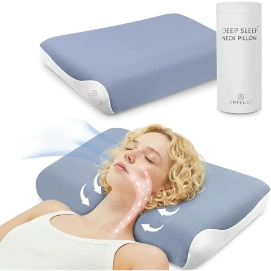 Cuscino Mellow Sleep per chi dorme su un fianco e sulla schiena - Cuscini cervicali per supporto del collo e sollievo dal dolore alle spalle in seta ghiacciata