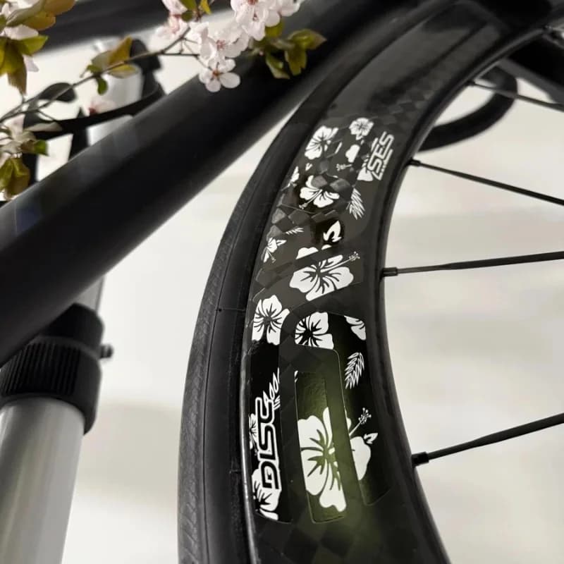 Set di 12 Adesivi per Cerchioni a Forma di Fiore di Ciliegio Scuro, Decalcomanie Autoadesive per Ruote di Moto e Biciclette