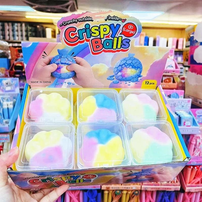 2026New Colorful Wax Coating Crispy Stress Squeeze Ball Fidget Pinch Toy Stress Relief For Home Party Relax Gift Kids Adults Toy
