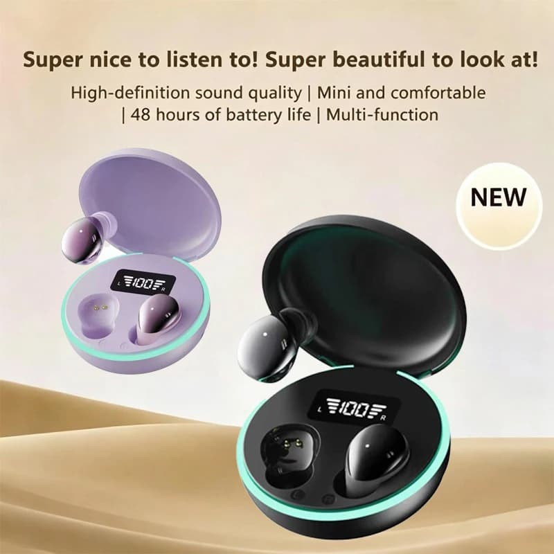 B52 - Auricolari invisibili, mini auricolari, auricolari minuscoli, lunga durata della batteria, qualità audio eccellente, cuffie nascoste per il lavoro