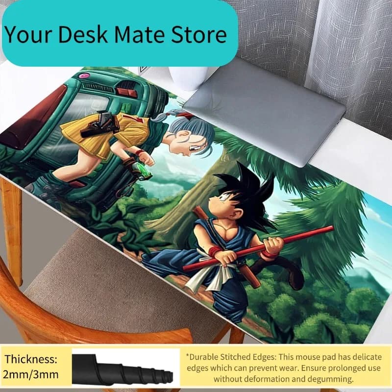 Tappetino per Mouse DBZ Dragon Ball Bulma, Grande, in Gomma, Accessori per Gaming PC, Tappetino da Scrivania con Bordo Bloccato, Tappeto per Gamer