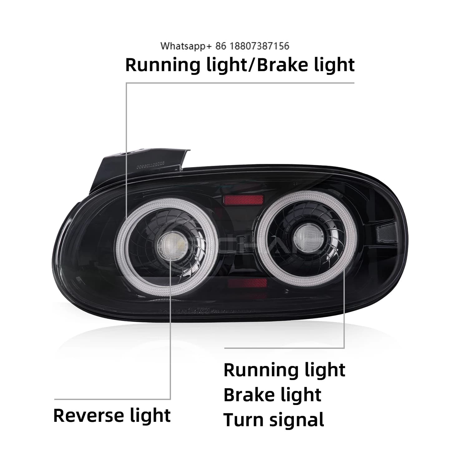 Archaic LED Brake Light JDM Design 2nd Gen Miata MX-5 NB1 NB2 Lamp Startup Animation forMazda MX5 Miata NB NBFL Taillights 2005