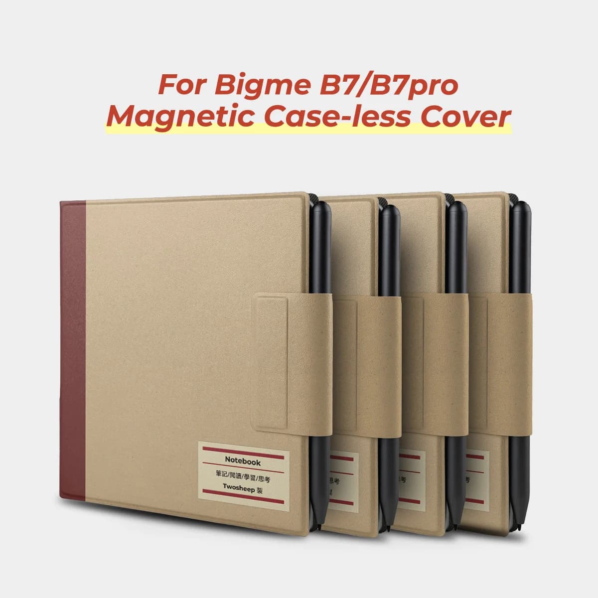 Custodia magnetica Twosheep per Bigme B7 Bigme B7pro 7 pollici senza cornice, ultra sottile, con funzione Auto Sleep/Wake, stile classico notebook