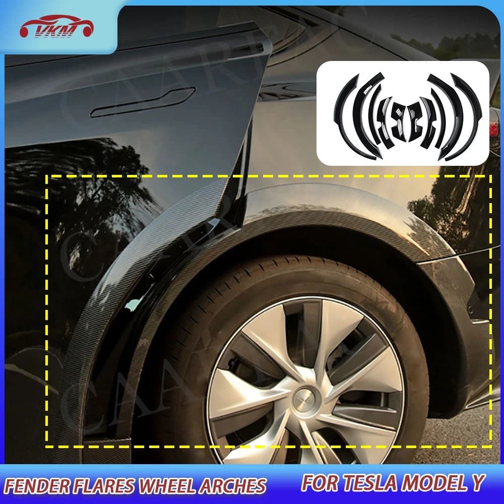 Parafanghi Allargati per Auto, Archi Ruota Larghi, Kit Carrozzeria per Tesla Model Y 2021+