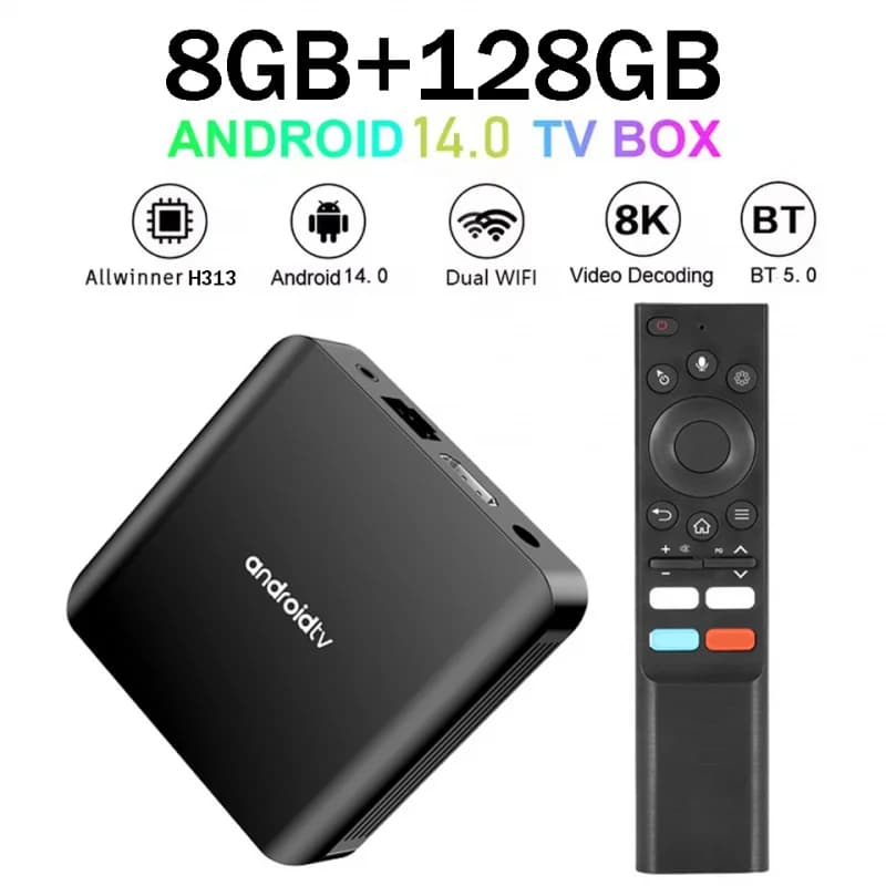 TV98 ATV Plus TV Box 4G 5G Dual Wifi BT5.0 Android 14 Controllo vocale intelligente Lettore multimediale Set Top Box HD 4K 8K 8GB 128GB iptv
