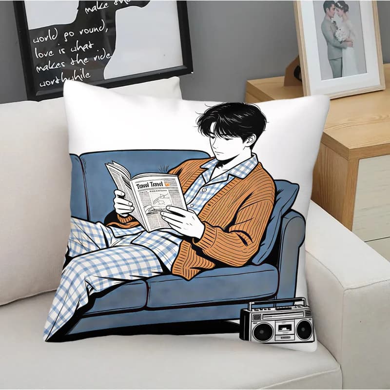 Fashion Travel Prep Throw Pillow With Pillow Inserts Cozy Sofa Trip Planning Print Square Cushion Retro Bed Sofa Home Decor Gift