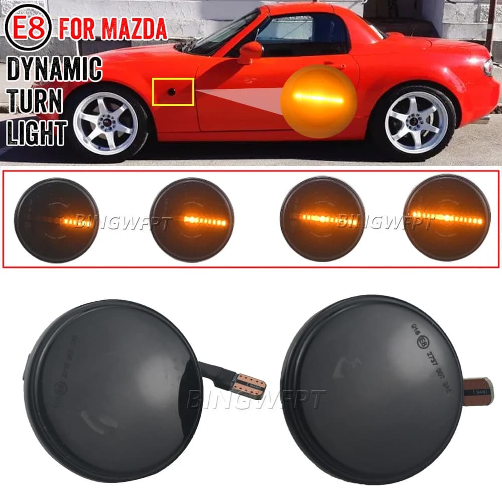 2Pcs Led Dynamic Arrow Blinker indicatore laterale indicatore di direzione indicatore di direzione per Mazda MX5 MX-5 Mk1 Mk2 Mk3 1989-2015 NA NB NC Canbus