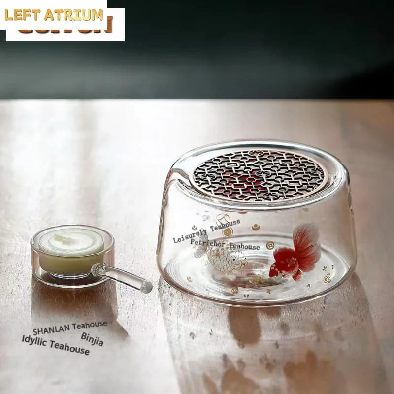 Thickened Heat-resistant Glass Tea Warmer Holder Candle Heater Stove Kettle Stand Boiling Water Carbon Furnace Chinese Tea Set