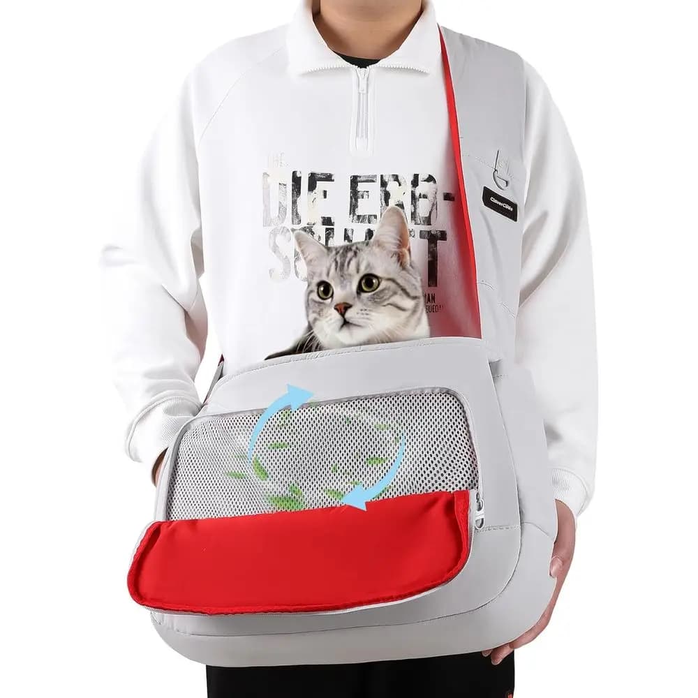 Trasportino a tracolla grande per cani e gatti fino a 9 kg, con tracolla imbottita regolabile, per viaggi all'aperto a mani libere