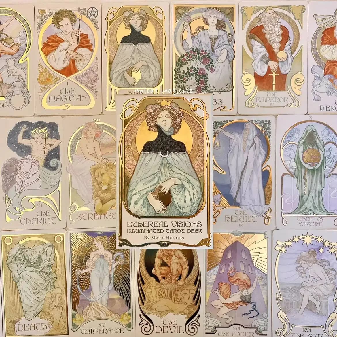 New Vague Vision Tower Card Gold Stamping Visions etereali Tarocchi Unreal Tarocchi