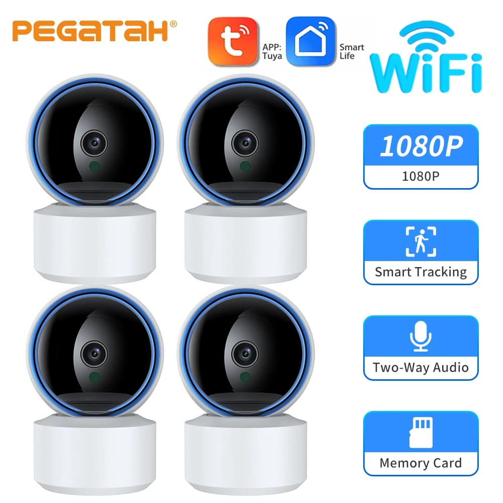 PEGATAH Tuya WIFI PTZ Camera 1080P HD Indoor Baby Monitor Smart Home Night Vision Set modello telecamere IP di videosorveglianza