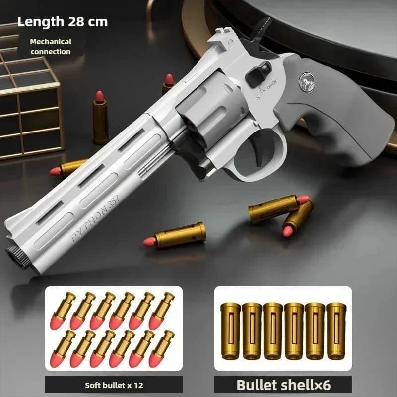 For Continuous Firing ZP5 357 Revolver Launcher Pistol Soft Dart Bullet Toy Gun for Outdoor Battle Game Play for Kids and Adults